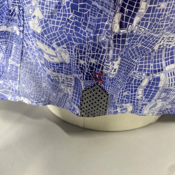 Au Noir Men’s Mirabeau Grid Pattern Button-Up Shirt  Light Blue - Picture 8 of 15